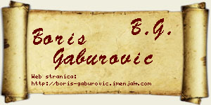 Boris Gaburović vizit kartica